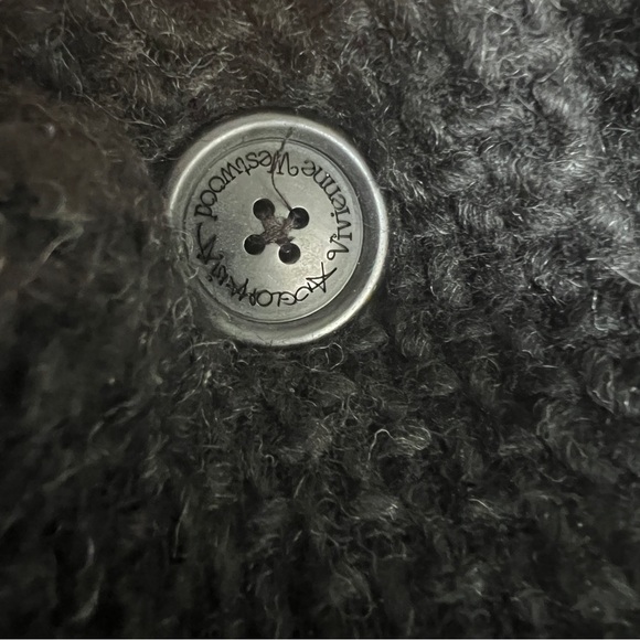 VTG Vivienne Westwood Anglomania Cardigan Sweater SZ 40 Grey/BLK Chunky Retro - Picture 11 of 16